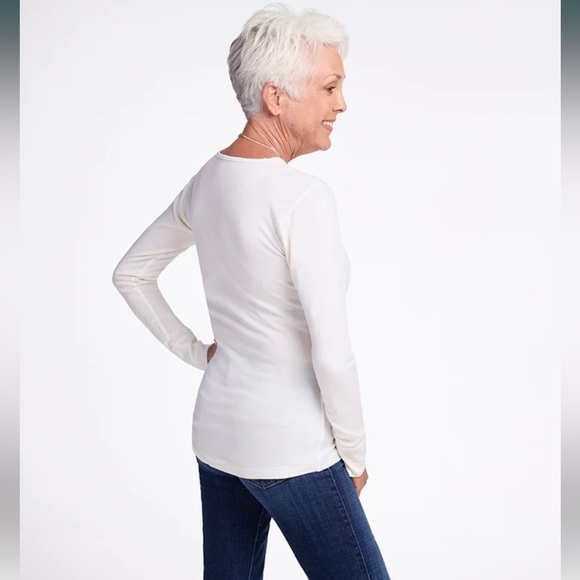 Woolx NWOT Hannah Merino Wool Long Sleeve Cold Weather Top in Buttercream - Picture 10 of 11